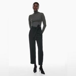 Aritzia - Wilfred Tie-Front Jallade Pant in black and white pinstripe, size 2